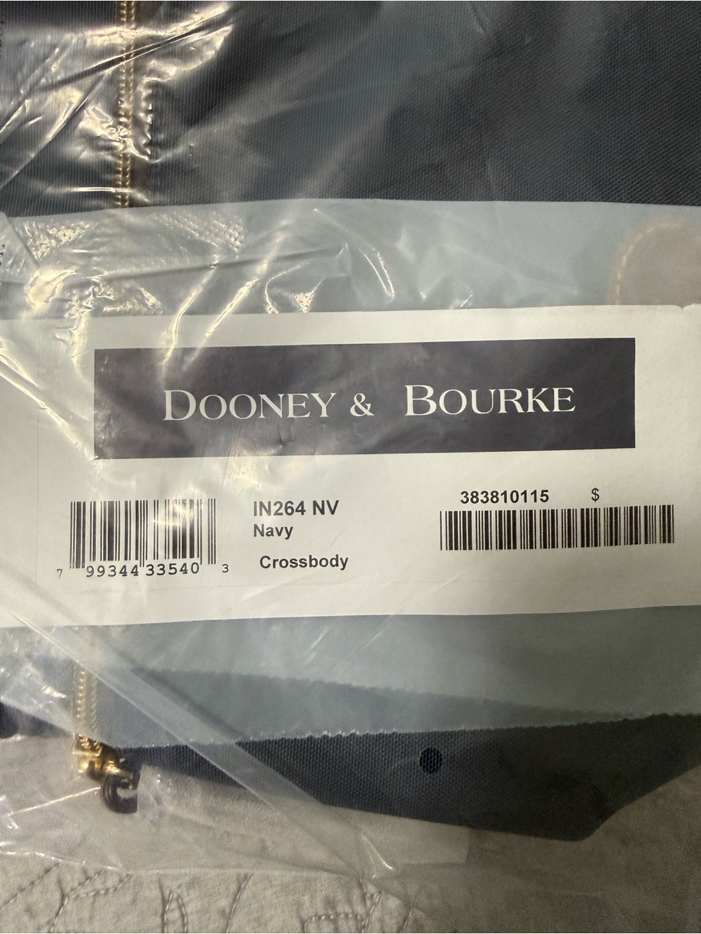 Dooney & Bourke Navy Nylon Crossbody Bag with Tan Leather Trim - Picture 4 of 6